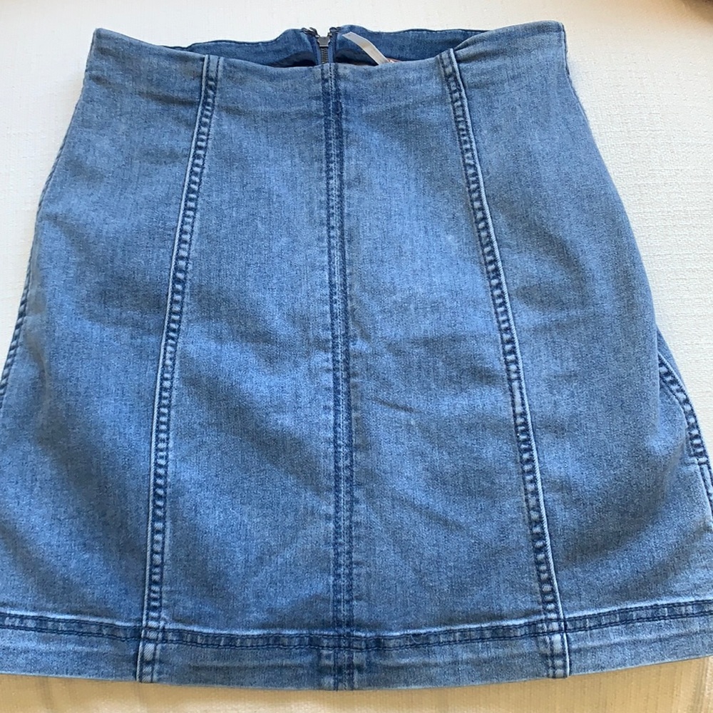 Free people jean mini skirt